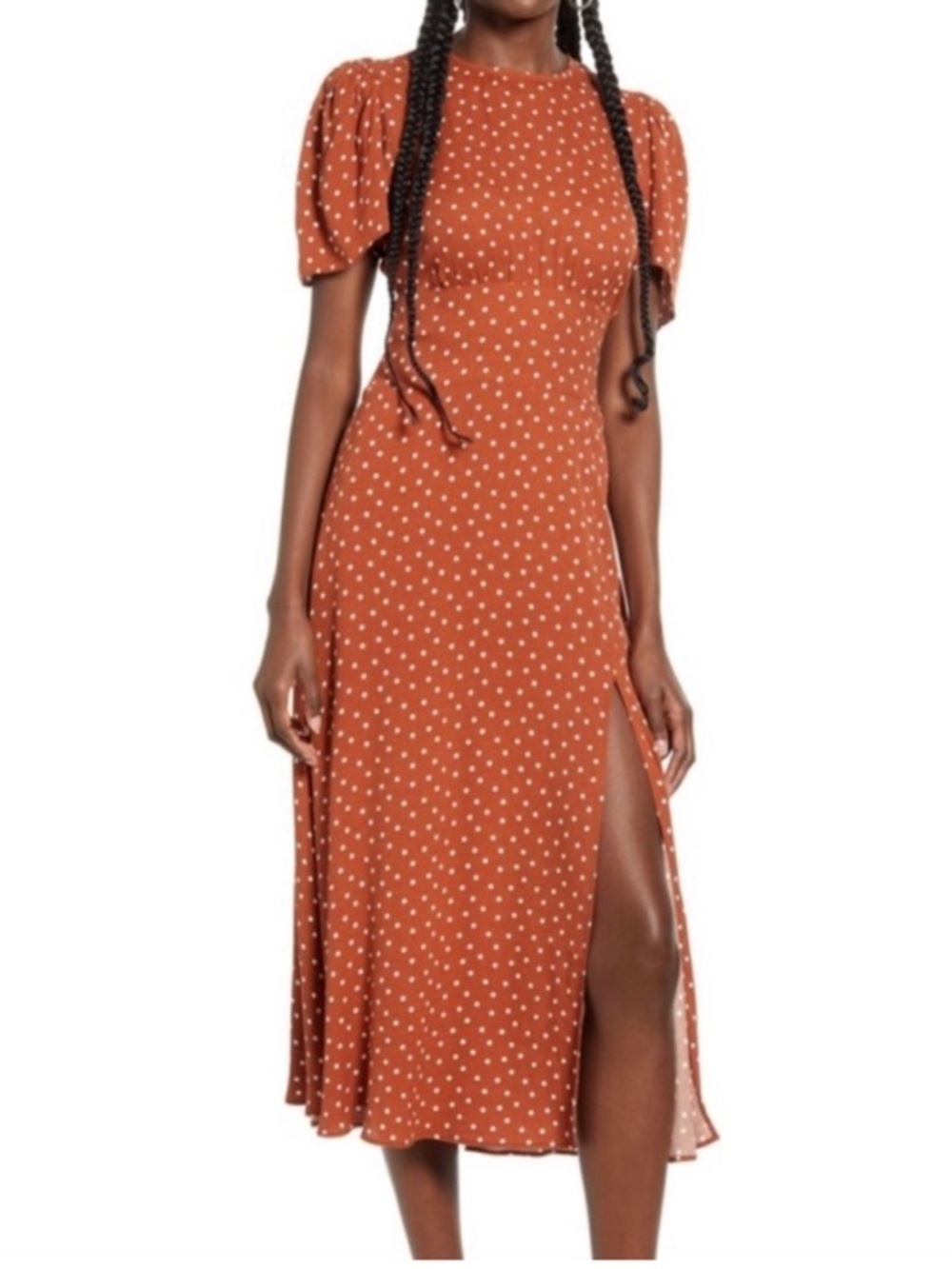 AFRM Jamie Print Open Back
Short Sleeve Dress